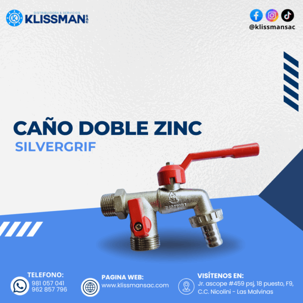 CAÑO DOBLE ZINC SILVERGRIF