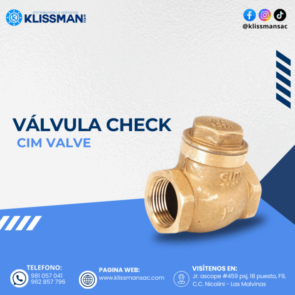 VÁLVULA CHECK CIM VALVE