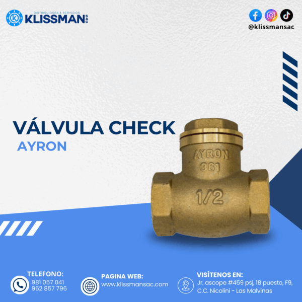 VÁLVULA CHECK AYRON