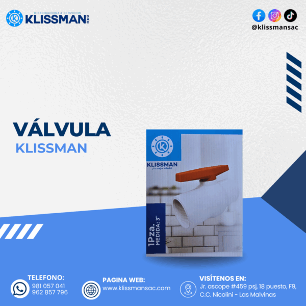 VÁLVULA PVC KLISSMAN