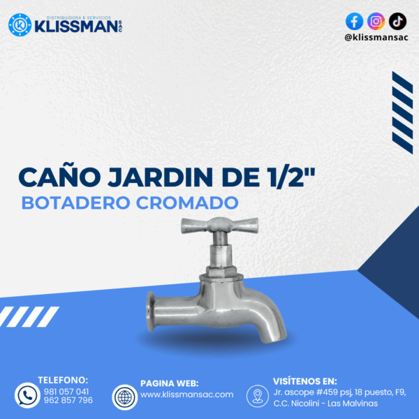 CAÑO JARDÍN BOTADERO CROMADO