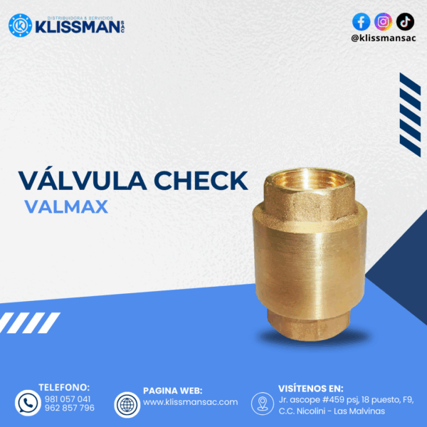 VÁLVULA CHECK VALMAX