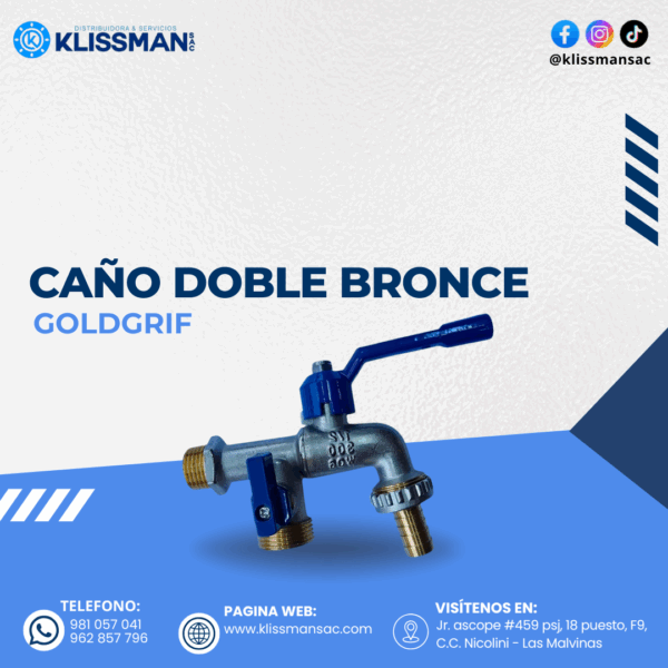CAÑO DOBLE BRONCE GOLDGRIF